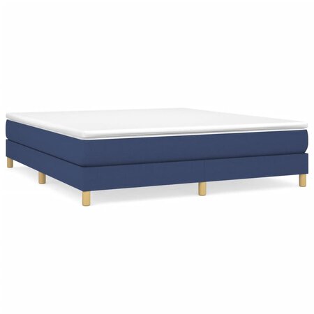 vidaXL Lit à sommier tapissier avec matelas Bleu 180x200 cm Tissu