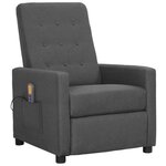 vidaXL Fauteuil de massage Gris clair Tissu