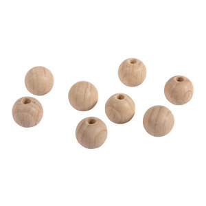 Boules en bois ø 12 mm - demi-percées- 25 pièces