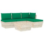 vidaXL Salon de jardin palette 5 Pièces avec coussins Épicéa imprégné