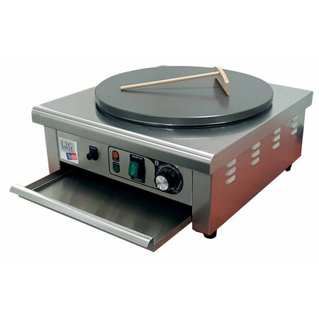 Crêpière électrique 1 plaque en fonte adhesive 400mm -  - acier inoxydable