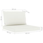 vidaXL Salon de jardin 5 Pièces avec coussins crème
