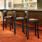 Tectake lot de 2 chaises de bar - marron