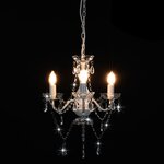 vidaXL Lustre avec perles Blanc Rond 3 x E14