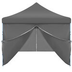 vidaXL Tente de réception pliable avec 8 parois 3 x 9 m Anthracite