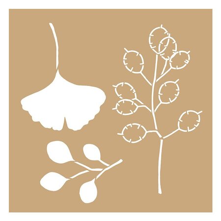 2 Pochoirs Kraft Nature - 20X20Cm
