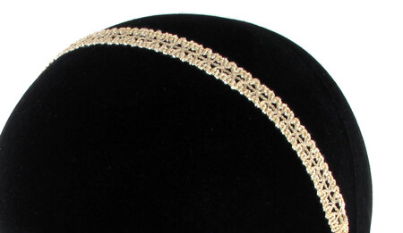 Romy : headband dentelle doré