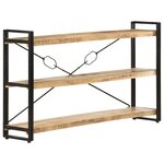 vidaXL Bibliothèque à 3 niveaux 140x30x80 cm Bois de manguier massif