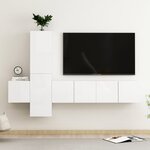 vidaXL Ensemble de meubles TV 5 Pièces Blanc brillant Aggloméré