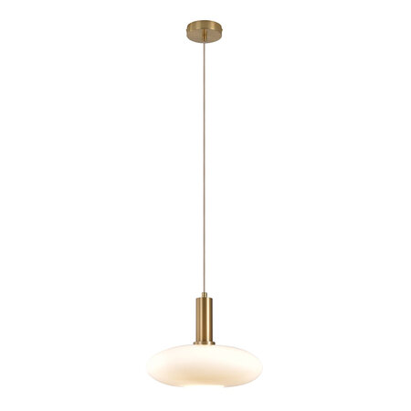 Lampe elipsoïde en suspension en verre blanc Ø 28 cm cordon de 150 cm