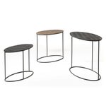 Rousseau Ensemble de tables d'appoint 3 Pièces Tanto Métal Noir et doré