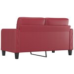 vidaXL Canapé à 2 places Rouge bordeaux 140 cm Similicuir