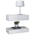 vidaXL Table de chevet Blanc brillant 60x35 cm Aggloméré