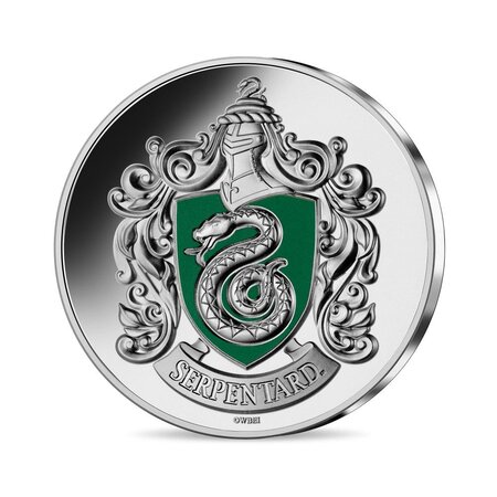 Harry potter - blason serpentard - monnaie de 10€ argent colorisée - Millésime 2022