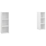 vidaXL Meubles TV 2 Pièces Blanc brillant 107x35x37 cm Aggloméré