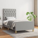 vidaXL Cadre de lit avec tête de lit Gris clair 80x200 cm Tissu