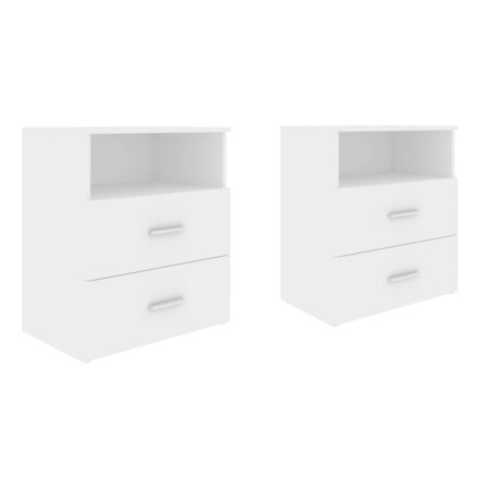 vidaXL Tables de chevet 2 Pièces Blanc 50x32x60 cm