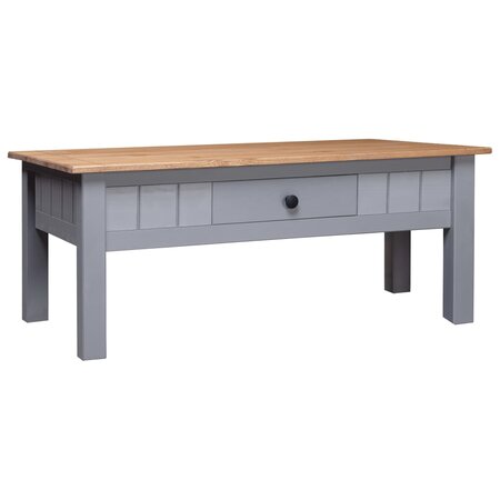 vidaXL Table basse Gris 100x60x45 cm Pin massif Assortiment Panama