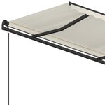 vidaXL Auvent automatique rétractable avec poteaux 5x3 5 m Crème