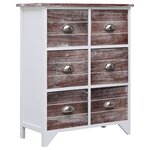 vidaXL Armoire latérale et 6 tiroirs Marron 60x30x75 cm Bois Paulownia