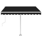 vidaXL Auvent automatique capteur de vent et LED 350x250 cm Anthracite