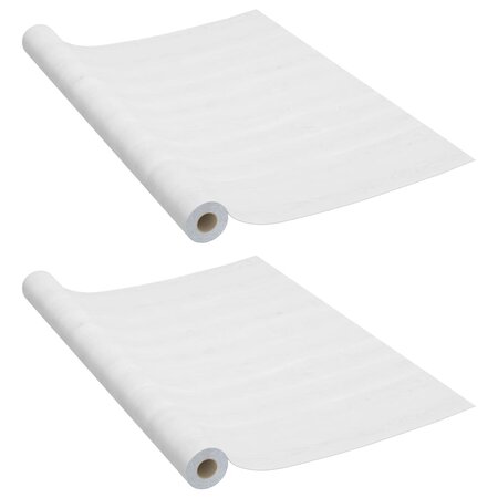 vidaXL Films autoadhésifs pour meubles 2 Pièces Bois blanc 500x90 cm PVC