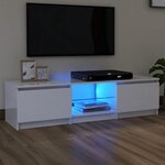 vidaXL Meuble TV avec lumières LED blanc brillant 140x40x35 5 cm