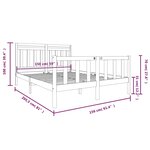vidaXL Cadre de lit Marron miel Bois massif 150x200 cm Très grand