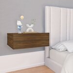 vidaXL Tables de chevet flottantes 2 Pièces Chêne marron 40x30x15 cm