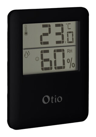 Thermomètre hygromètre digital intérieur noir - Otio