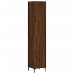 vidaXL Buffet haut Chêne marron 34 5x34x180 cm Bois d'ingénierie