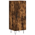 vidaXL Buffet haut Chêne fumé 34 5x34x180 cm Bois d'ingénierie