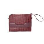 Pochette Zippée Pour Ordinateur - Rouge - 100  Cuir - Homme - Double Porté - Draeger paris
