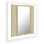 vidaXL Armoire à miroir à LED de bain Chêne sonoma 40x12x45 Acrylique