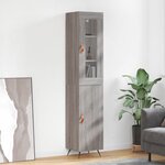 vidaXL Buffet haut Sonoma gris 34 5x34x180 cm Bois d'ingénierie