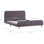 vidaXL Cadre de lit Taupe Tissu 140 x 200 cm