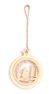 Suspension Cercle Bonhomme Foret Bois 130X105X6mm