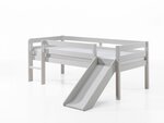 lit mi-hauteur blanc + toboggan et 2 tiroirs de rangement