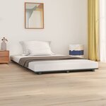 vidaXL Cadre de lit Gris 135x190 cm Bois de pin massif