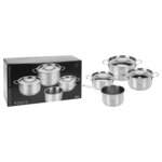 Excellent Houseware Ensemble de casseroles 7 Pièces Acier inoxydable 6 mm