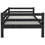 vidaXL Lit Noir Bois de pin massif 90x200 cm