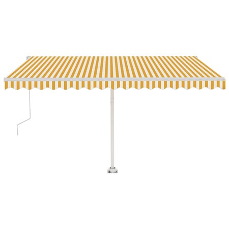 vidaXL Auvent automatique sur pied 400x350 cm Jaune/Blanc