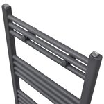 vidaXL Sèche-serviettes eau chaude à rails droits gris 600x1160 mm