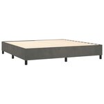 vidaXL Lit à sommier tapissier et matelas Gris foncé 200x200cm Velours