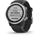 GARMIN Montre connectée fenix 6S Solar, Silver avec bracelet noir