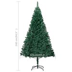 vidaXL Arbre de Noël artificiel avec branches épaisses vert 240 cm PVC