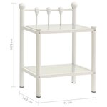 vidaXL Tables de chevet 2 Pièces Blanc et transparent Métal et verre