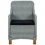 vidaXL Salon de jardin 3 Pièces avec coussins Résine tressée Gris clair