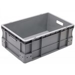 Bac de rangement norme Europe,  gerbable 37 litres - polypropylène gris anthracite