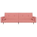 vidaXL Canapé-lit à 2 places avec deux oreillers Rose Velours